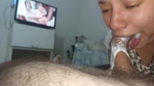 Regurgitating the Cum he Literally Fills my Mouth and Throat with Lots of Creampei with Lots of Lust