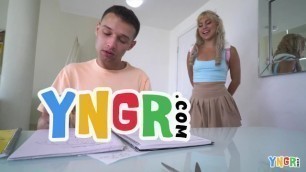 YNGR - Sexy Blonde Teen Lilith Grace Gets her Pussy Drilled by Pervy Step Bro