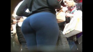 Big ass in blue leggings