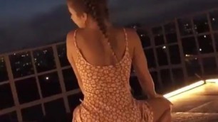 Nastya Nass twerking in yellow dress