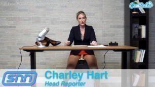 Camsoda - High heel reporter masturbates with sybian