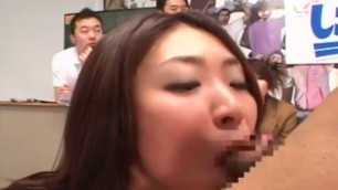 Japanese game show blowjob demonstration cumshot Riri Kouda